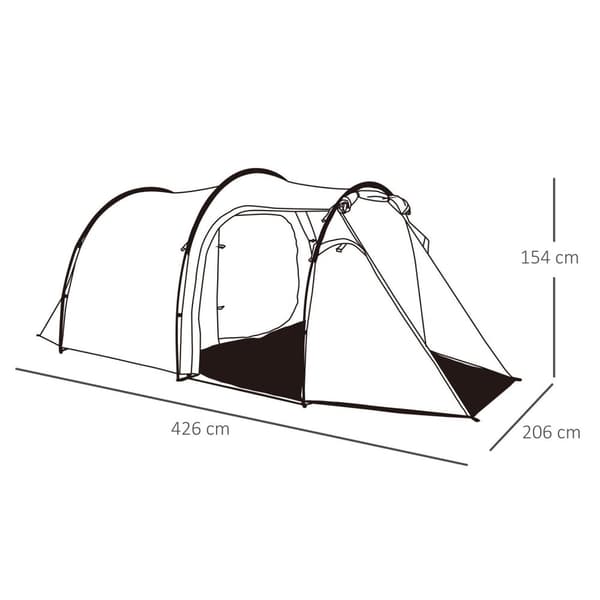 Rootz Campingtält - Grön, Svart - Polyester, Pe, Glasfiber - 167,71 cm x 81,1 cm x 60,62 cm
