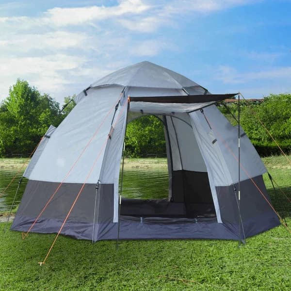 Rootz campingtelt - kuppeltelt - telt - 3-4 personers campingtelt - grå/sort - 260cm x 260cm x 150cm