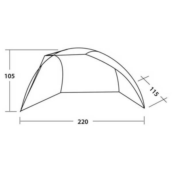 Easycamp Bay Markis och overheadtält - Blå - 2 platser - Polyester - Camping