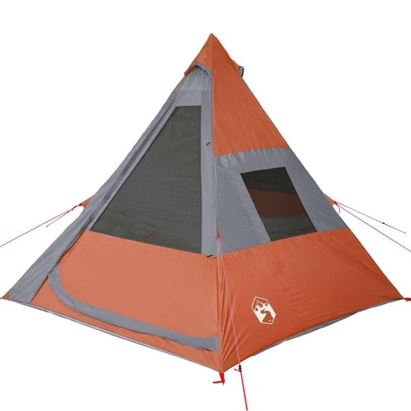 vidaXL Campingtelt tipi 7 personer oransje vanntett