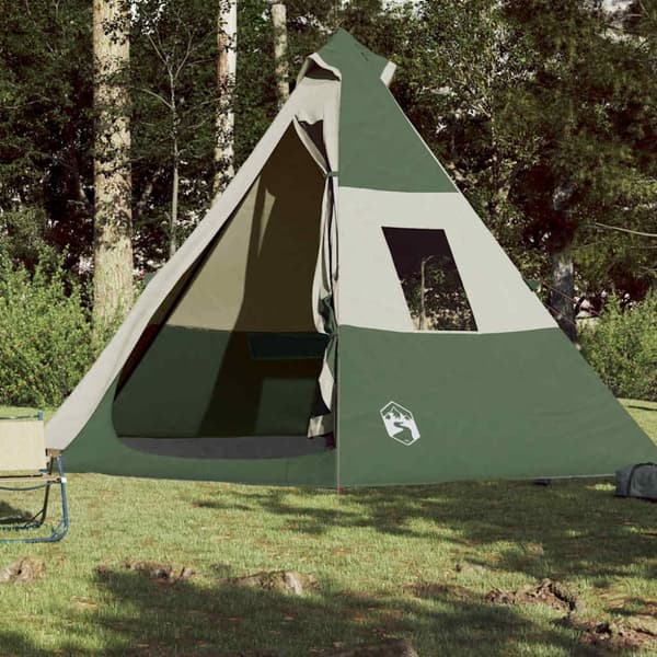vidaXL Campingtelt tipi 7 personer grønn vanntett
