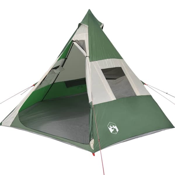 vidaXL Campingtelt tipi 7 personer grønn vanntett