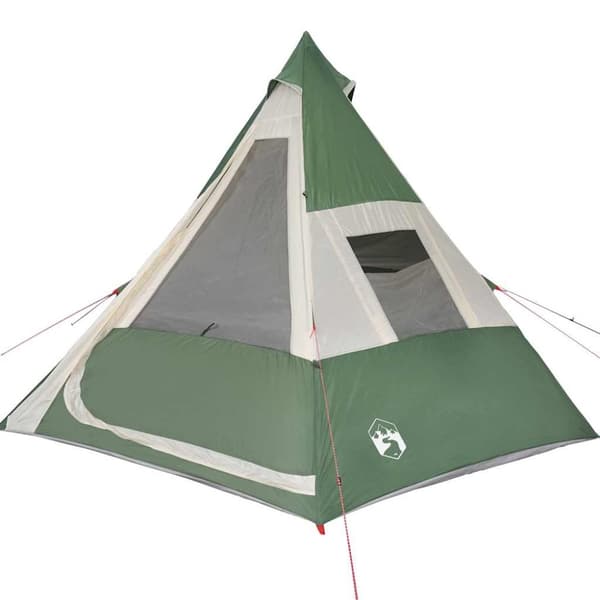 vidaXL Campingtelt tipi 7 personer grønn vanntett