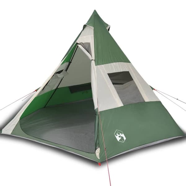 vidaXL Campingtelt tipi 7 personer grønn vanntett
