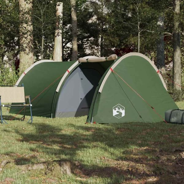 vidaXL Campingtält tunnel 4 personer grön vattentätt