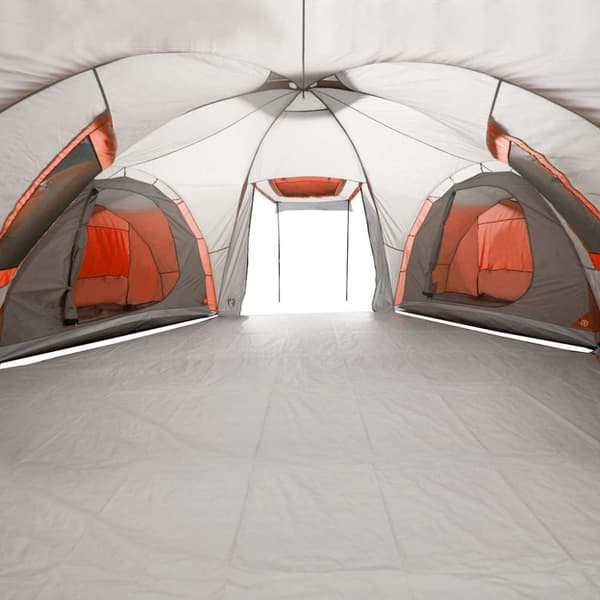 vidaXL Kuppeltelt for camping 12 personer grå og oransje vanntett