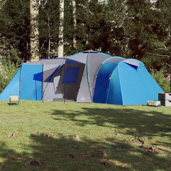 vidaXL Kuppeltelt for camping 12 personer blå vanntett
