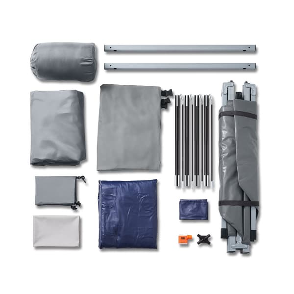 SoBuy 7-in-1 Teltta 1 Hengelle – Retkiteltta | 193x86x160cm Harmaa OGS32-HG