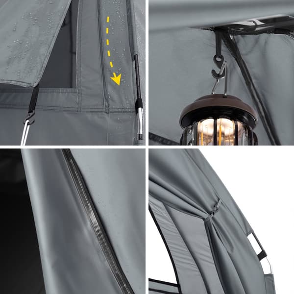 SoBuy 7-in-1 Teltta 1 Hengelle – Retkiteltta | 193x86x160cm Harmaa OGS32-HG