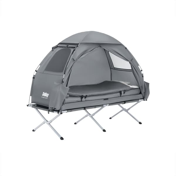 SoBuy 7-in-1 Teltta 1 Hengelle – Retkiteltta | 193x86x160cm Harmaa OGS32-HG