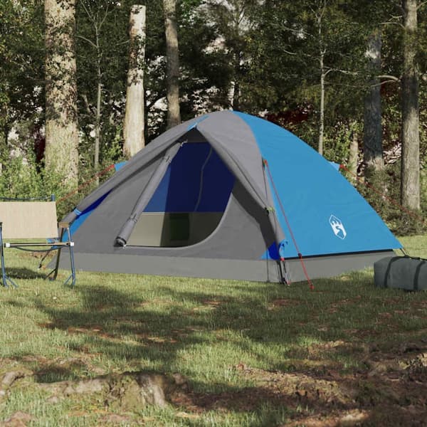 vidaXL Kuppeltelt for camping 3 personer blå vanntett