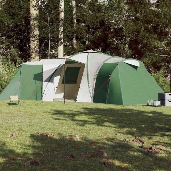 vidaXL Kuppeltelt for camping 12 personer grønn vanntett
