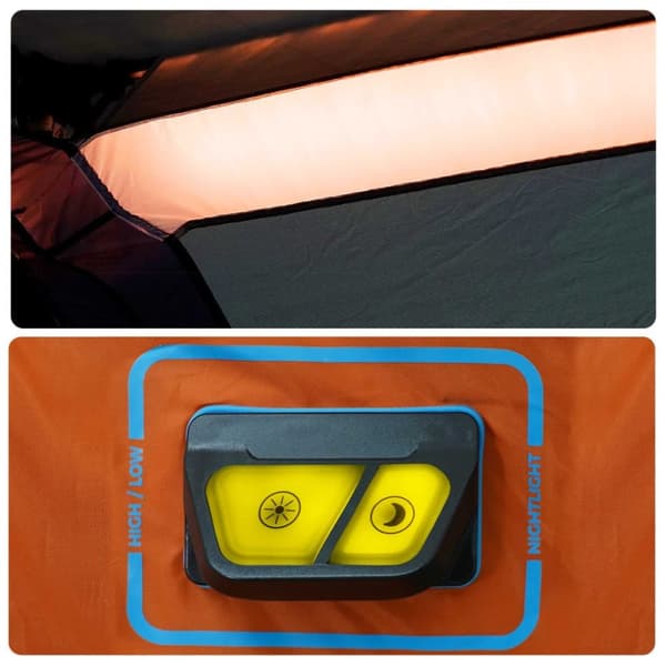 vidaXL Perheteltta LED-valolla 10 henkilölle harm./orans. pikavapautus