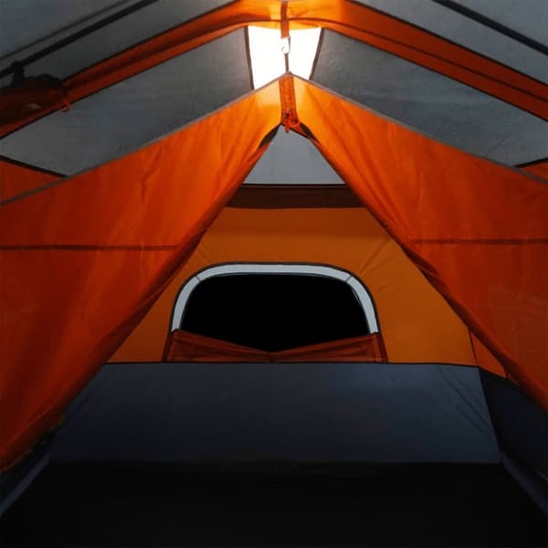 vidaXL 9-personers telt med LED-lys quick-release lysegrå og orange