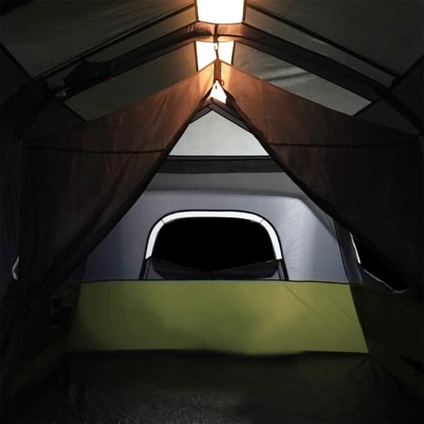 vidaXL Familjetält 9 personer med LEDs grön snabbrest