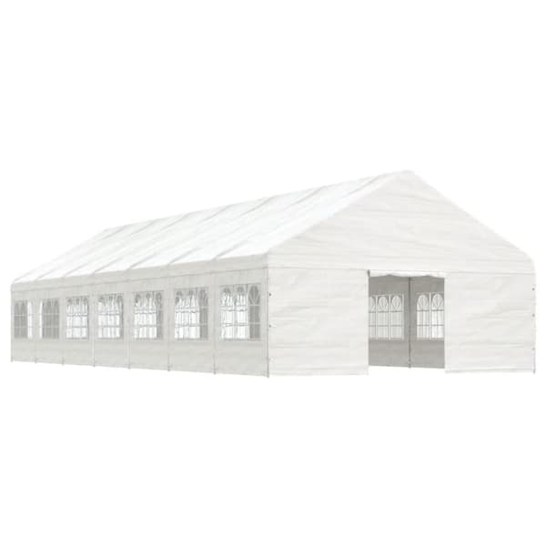 pavillon med tag 15,61x5,88x3,75 m polyethylen hvid