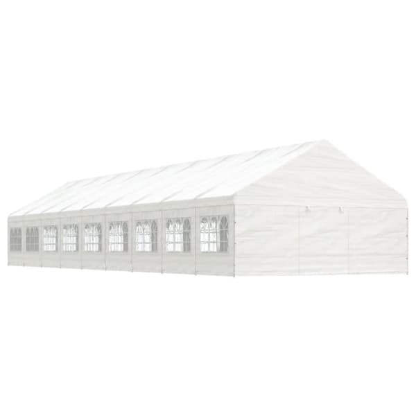 Huvimaja katolla valkoinen 20,07x5,88x3,75 m polyeteeni