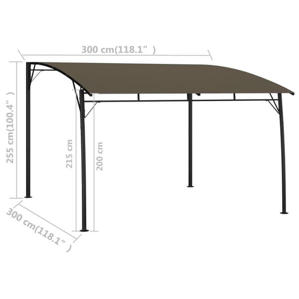 Paviljong 3x3x2,55 m taupe