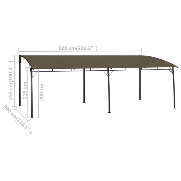 Paviljong 6x3x2,55 m taupe