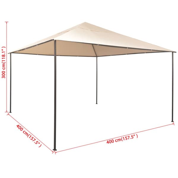 Paviljong 4x4 m stål beige