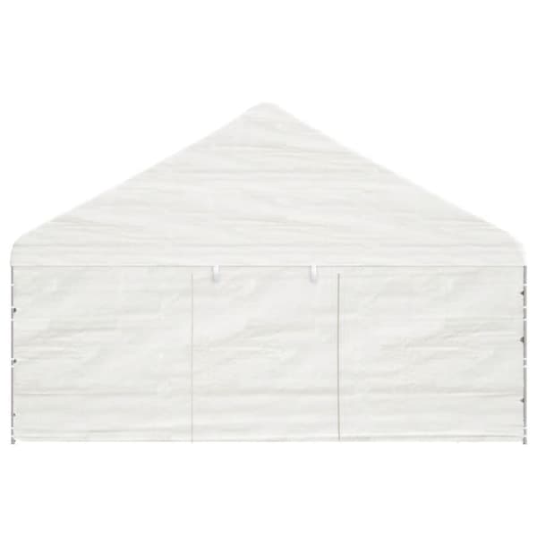Paviljong med tak vit 11,15x5,88x3,75 m polyeten