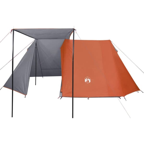 3-personers campingtelt vandtæt grå og orange