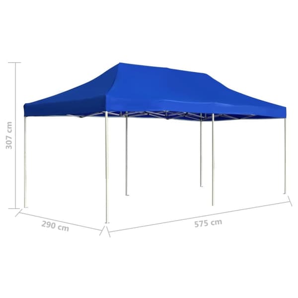 foldbart festtelt aluminium 6 x 3 m blå