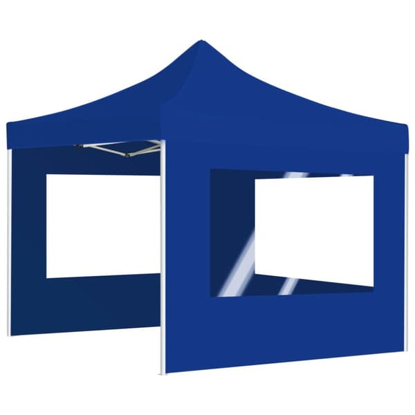 foldbart festtelt med vægge 2 x 2 m aluminium blå