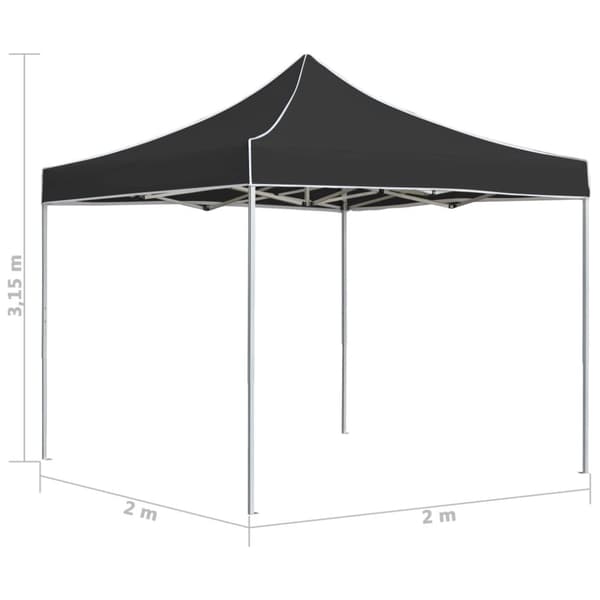 Hopfällbart partytält aluminium 2x2 m antracit