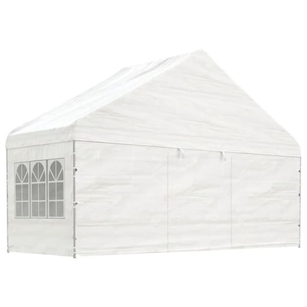pavillon med tag 8,92x5,88x3,75 m polyethylen hvid