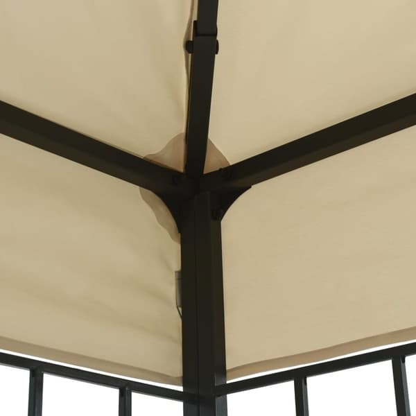 pavillon med LED-lyskæder 3x3 m cremefarvet