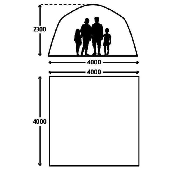 Uppblåsbart skydd - KAMPA - AIR Sheleter 400 - 4 x 4 m - Grå och svart