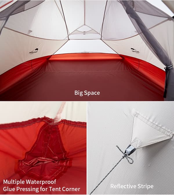 Ultralätt Campingtält, Dubbellagersdesign, Portabelt Aluminiumstolpe, UP2 20D Nylon