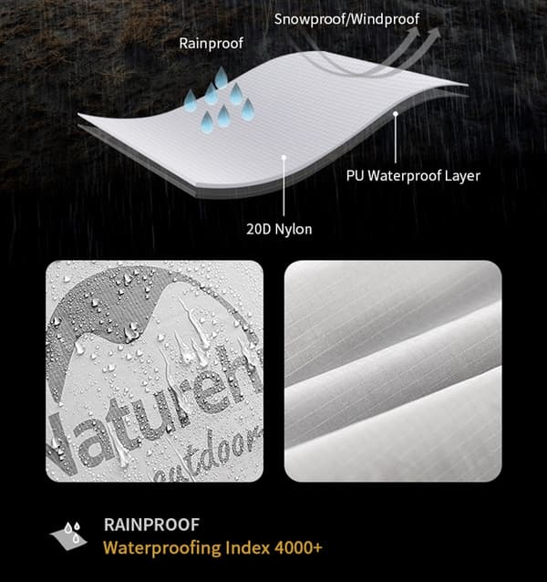 Ultralätt Campingtält, Dubbellagersdesign, Portabelt Aluminiumstolpe, UP2 20D Nylon