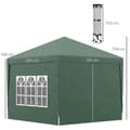 Miniatyrbild 3 av 11: Rootz Camping Gazebo - Bröllopsfest - Canopy Tent Marquee - Pop Up Gazebo - Bärväska - Fönster - Stålram - Grön - 2,95 x 2,95 m x 2,58 m