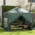 Miniatyrbild 2 av 11: Rootz Camping Gazebo - Bröllopsfest - Canopy Tent Marquee - Pop Up Gazebo - Bärväska - Fönster - Stålram - Grön - 2,95 x 2,95 m x 2,58 m