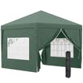 Miniatyrbild 1 av 11: Rootz Camping Gazebo - Bröllopsfest - Canopy Tent Marquee - Pop Up Gazebo - Bärväska - Fönster - Stålram - Grön - 2,95 x 2,95 m x 2,58 m