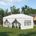 Pikkukuva 2 / 4: Rootzin kokoontaitettava huvimaja - Irrotettavat sivupaneelit - Suuret ikkunat - Vetoketjulliset ovet - Teräskehys - Valkoinen - 585cm x 295cm x 270cm