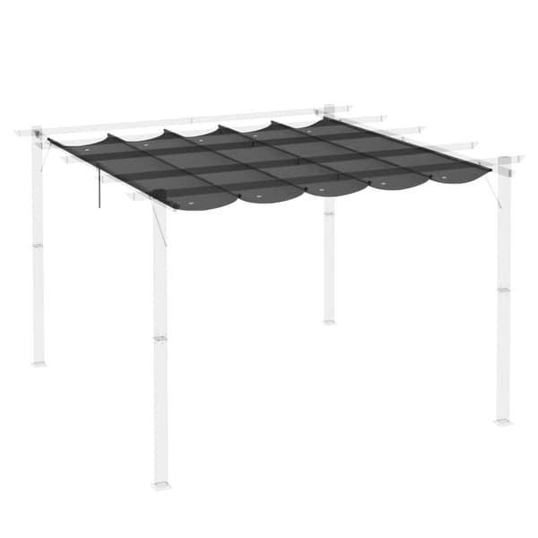 Rootz-erstatningspresenning - Lysthus - Med vandafløbshuller - Udtrækkeligt Pergola-skærmbetræk - Mørkegrå - 2,50 x 2,55 m