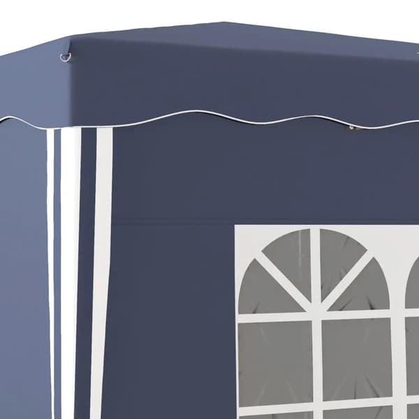 Rootz Foldepavillon - Havepavillon - Højdejusterbar - 2 store vinduer - Fyrreb - Bæretaske - Metalramme - Stål - 100% Polyester - Blå - 297L x 297W x