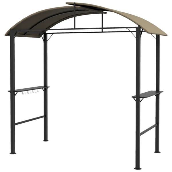 Rootz BBQ Gazebo - 2 sidehylder - Grillpavilloner - BBQ Pavillon - Kroge - Stålramme - Polyester - Khaki - 1,1 x 2,3 m