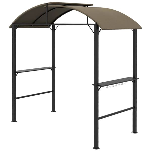 Rootz BBQ Gazebo - 2 sidehylder - Grillpavilloner - BBQ Pavillon - Kroge - Stålramme - Polyester - Khaki - 1,1 x 2,3 m
