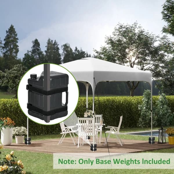 Rootz Gazebo Vikter - Tält Vikter - Väderbeständig - Fyllbar - Svart - 21 x 21 x 30 cm