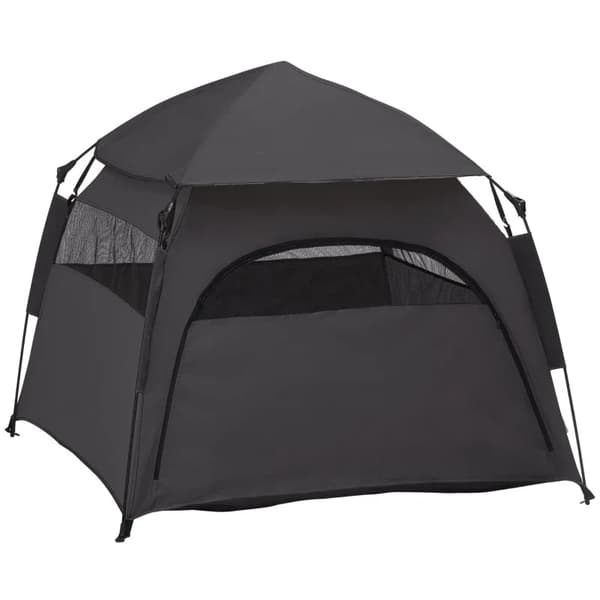 Rootz Pet Telt - Hundetelt - Foldehundehus - Vejrbestandigt - Hundehus til store hunde - Oxford stof - Sort - 120L x 120W x 106H cm