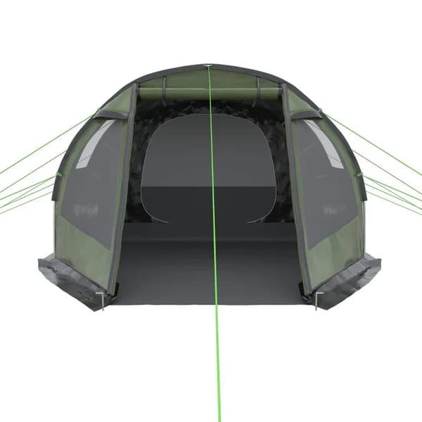 Rootz Campingtelt til 3-4 personer - Tunneltelt - To interiører - Netvinduer - Grøn - 4,75 x 2,64 x 1,72 m