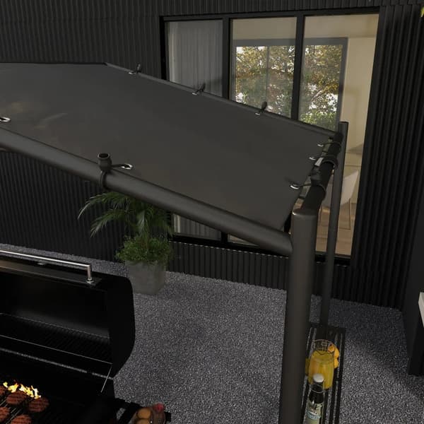 Rootz Grilltält - BBQ Pavilion - Grilltak - Väderbeständig - Markspikar - Sidofickor - Stål-Polyester - Mörkgrå - 277 X 149 X 230 Cm
