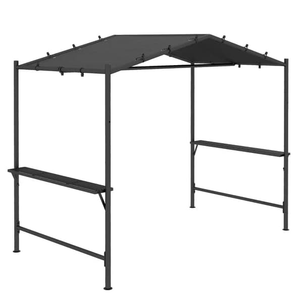 Rootz Grilltält - BBQ Pavilion - Grilltak - Väderbeständig - Markspikar - Sidofickor - Stål-Polyester - Mörkgrå - 277 X 149 X 230 Cm