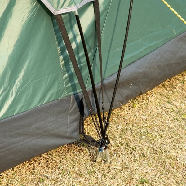 Rootz Campingtelt - Guy Ropes - Bæretaske - 5-6 personer - Familietelt - Lampekroge - Sidelommer - Polyester-Oxford - Grøn-Sort - 4,55 x 2,3 x 1,8m