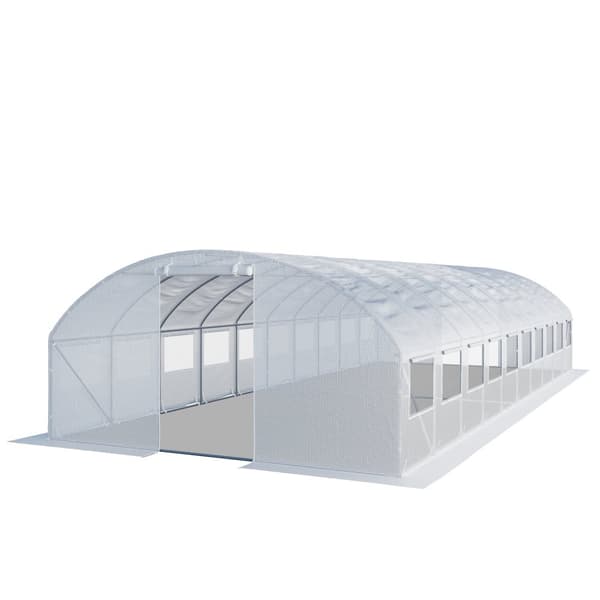 TOOLPORT Tunneldrivhus Drivhus 4x10m stabilt & holdbart med vindue - 180 g/m² tyk PE-presenning hvid transparent
