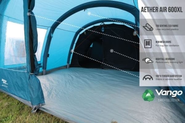 VANGO AETHER 600XL TELT MAROKKANSK BLÅ BLÅ